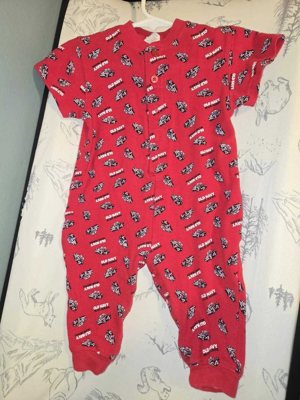 Old Navy Classic Truck Red Baby One-Piece Romper